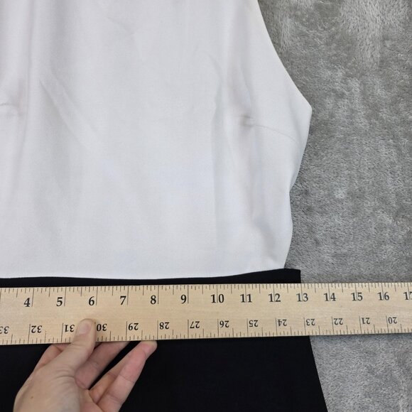 Alice + Olivia Dress Womens 4 Black White High Low Maxi Gown Colorblock Formal - Picture 12 of 16